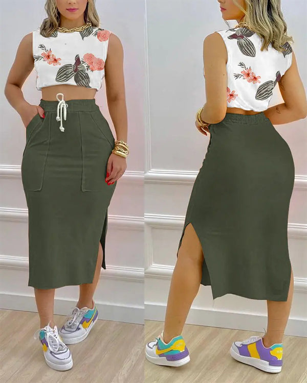 Casual Women's Skirt Set - Effortless Daily Style
