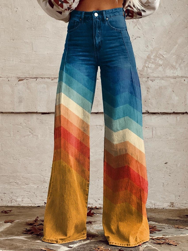 Thin Denim Wide Leg Pants 3D Trendy Flared Pants for Women's Autumn and Winter Hot Selling Pants