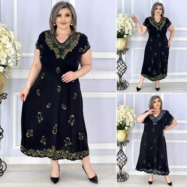 【S-5XL】2025 Elegant dress with print and embroidery